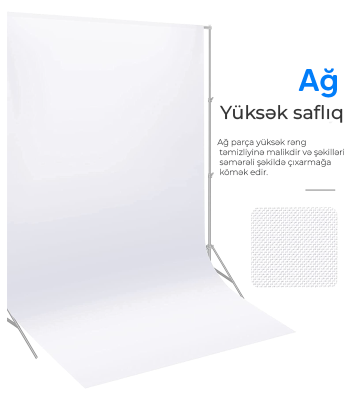 NEEWER Ağ Fon Pərdə 3x3.6 metr
