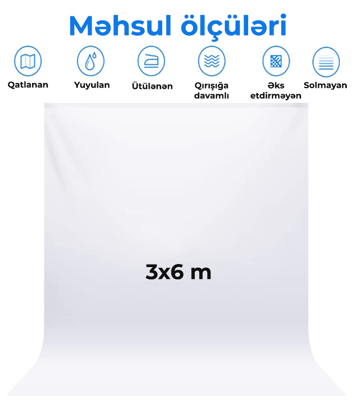 NEEWER Ağ Fon Pərdə 3x3.6 metr