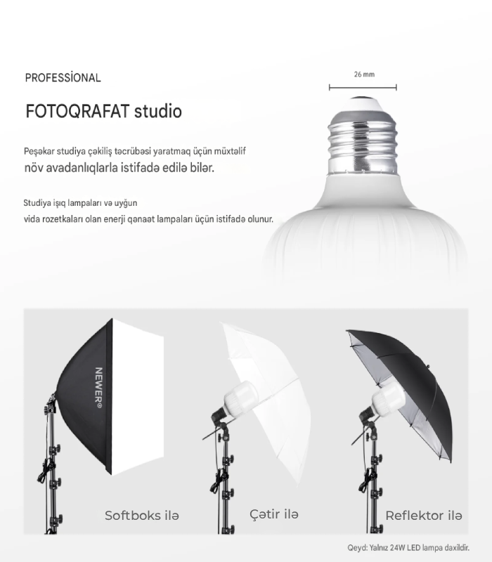 Neewer T100 2 Ədəd Softboks Lampa