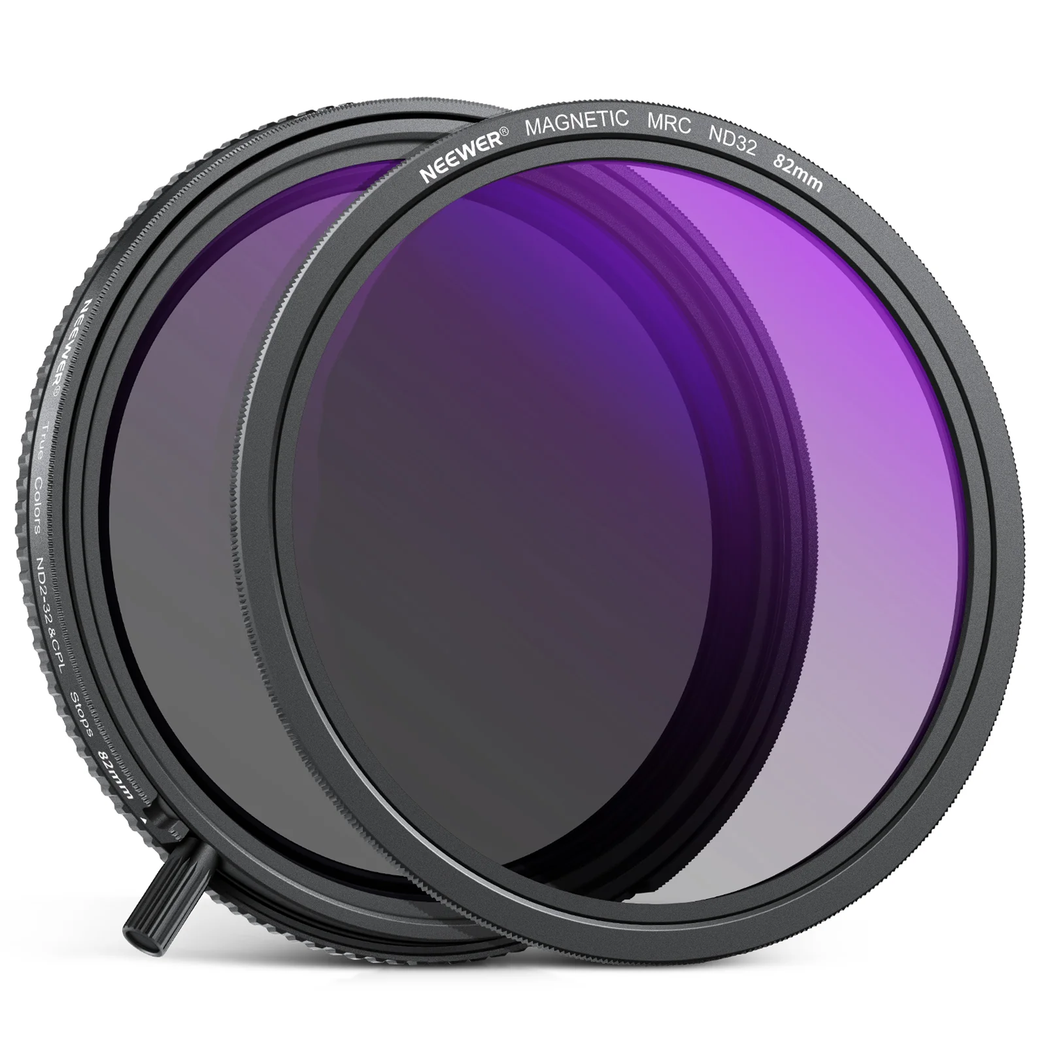Neewer Əsl Rəng Dəyişən ND2-32 və Maqnit ND32 Filter Dəsti ilə CPL 82 mm
