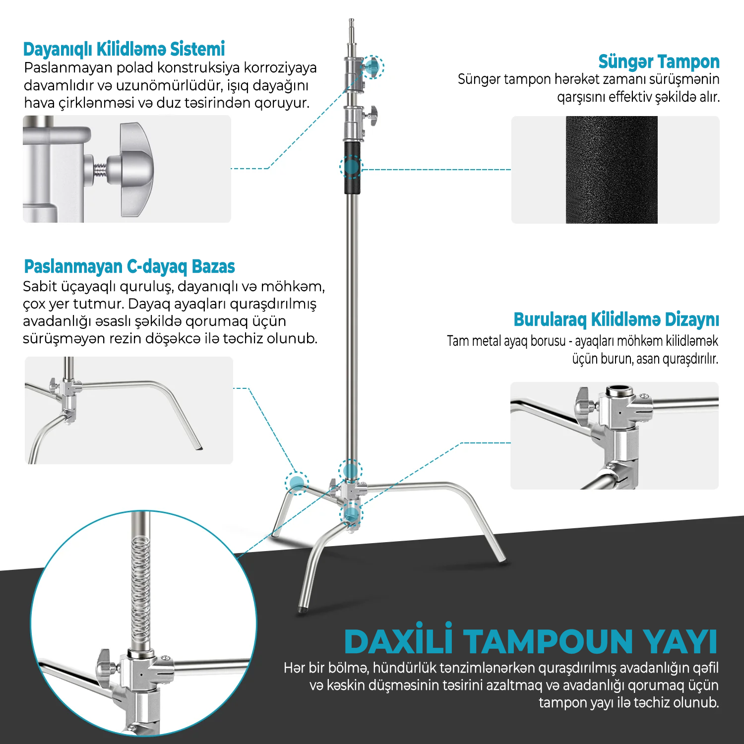 NEEWER 305 sm C Şəkilli Dayaq