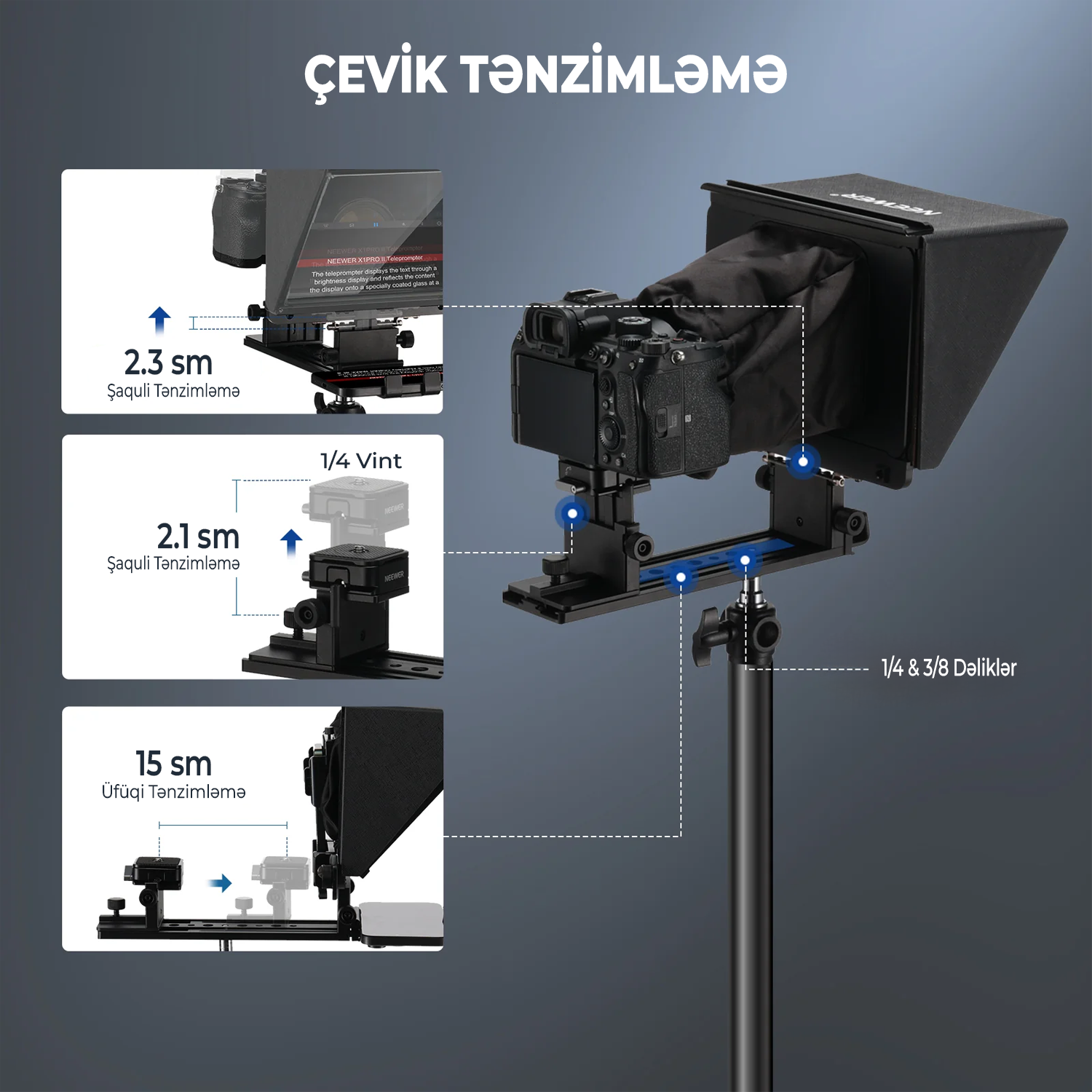 NEEWER X1 Pro II Telefon Üçün Teleprompter