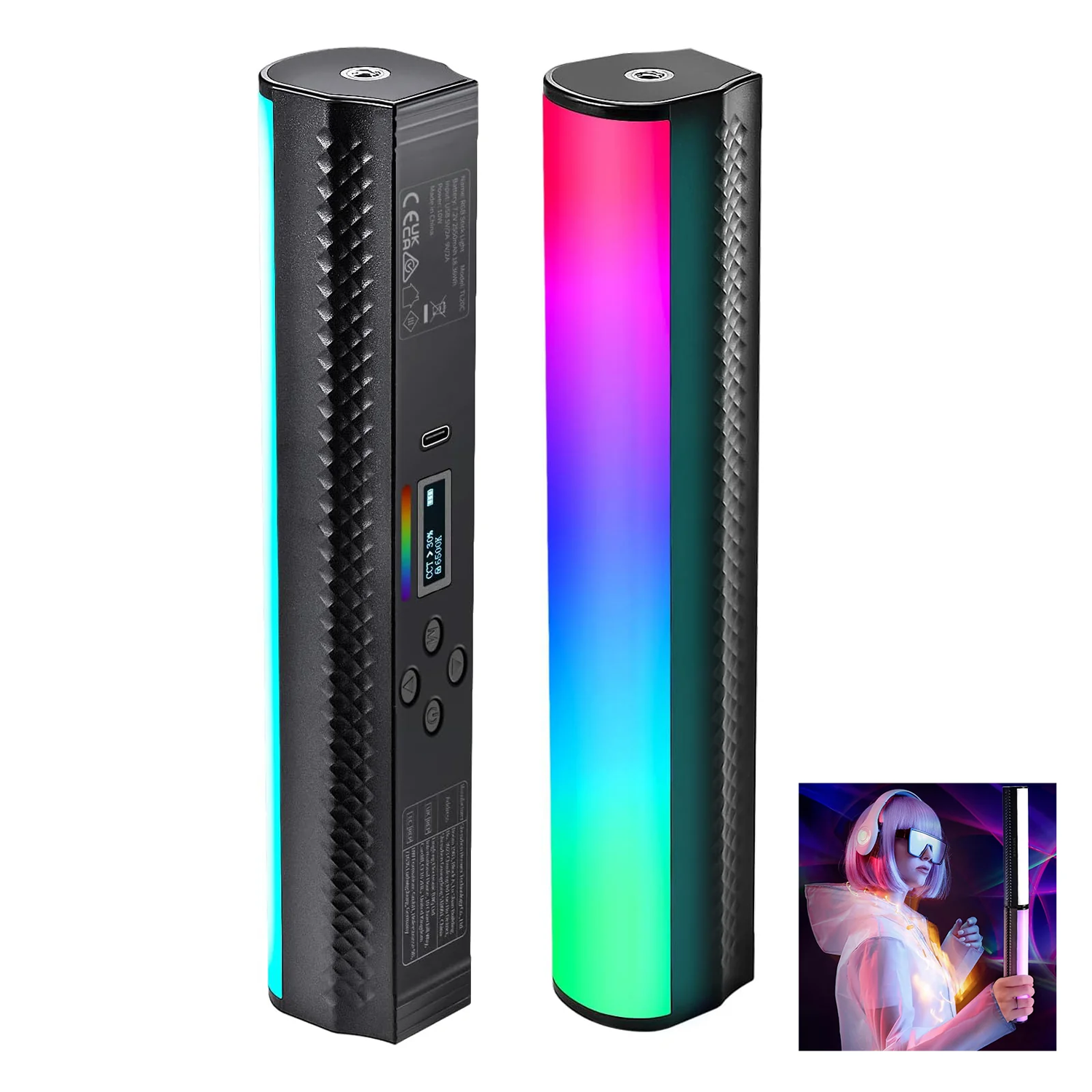 NEEWER TL20C RGB Maqnitli Əl İşıq Çubuğu