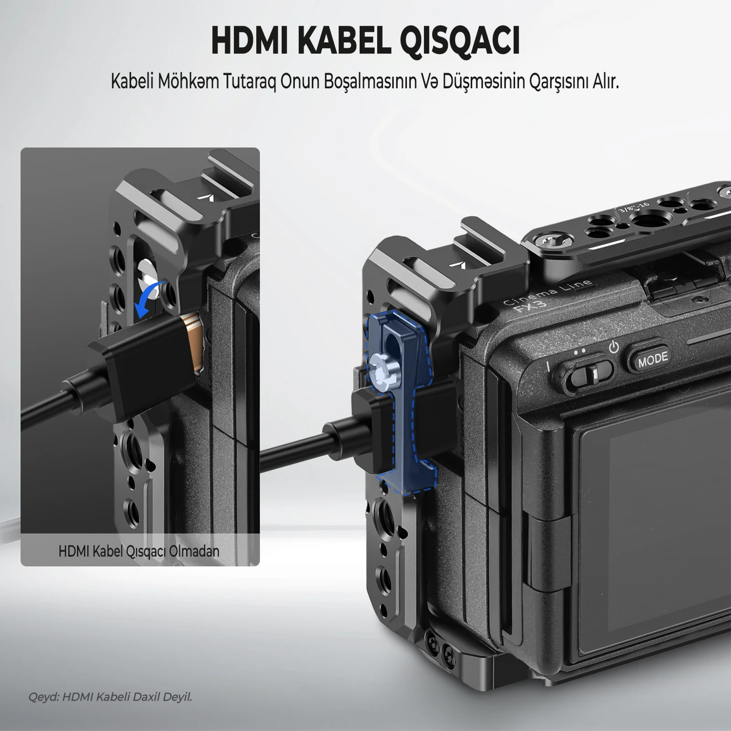 NEEWER CA011 Sony FX3/FX30 Kamera Qəfəsi, HDMI Kabel Kəməri ilə