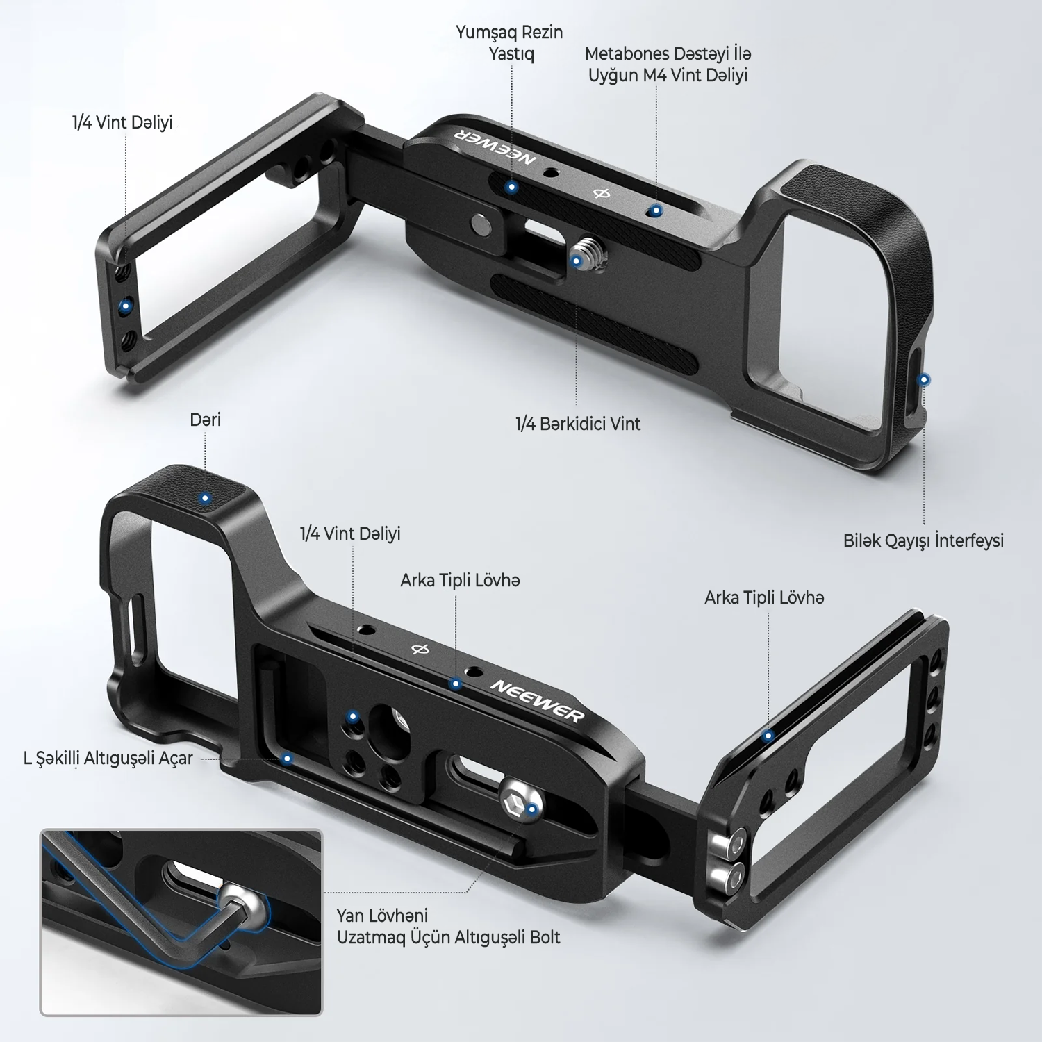 Neewer Sony A7RIII/A7III/A9 üçün  L Formalı Kamera Rig