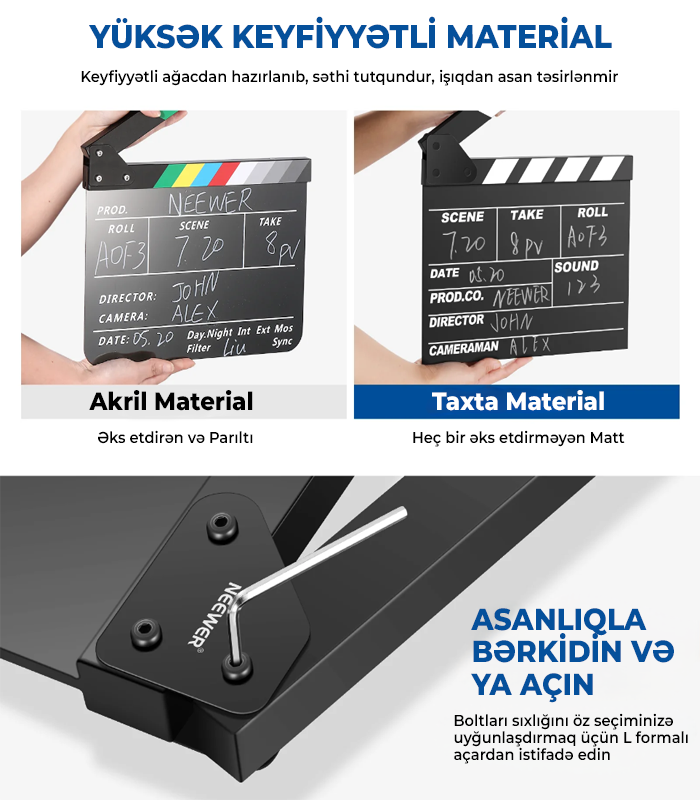 NEEWER Taxta Rejissor Dəsti 30x27 sm