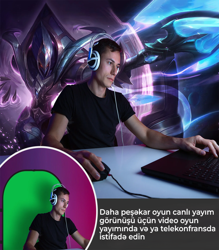 NEEWER 1,5x2M 2-si 1-də Yığıla bilən Fon Dayağı ilə (Mavi və Yaşıl)