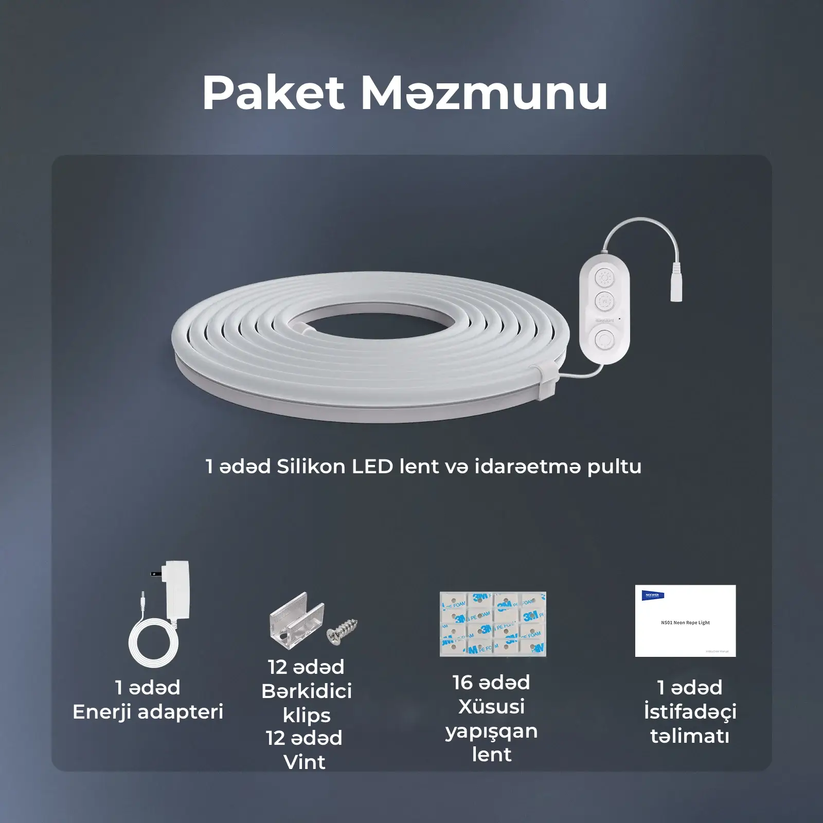 NEEWER NS02 RGB LED İşıq zolağı (yan işıqlandırmalı)
