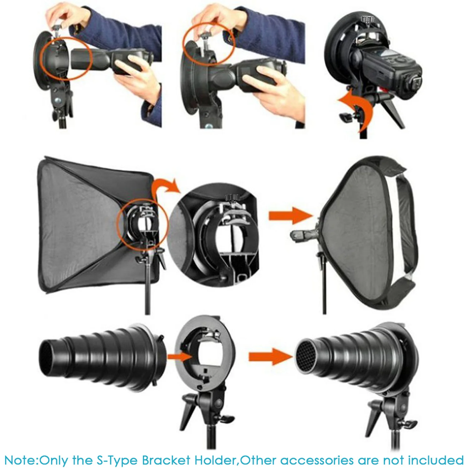 NEEWER S-Type Speedlite Flaş üçün S Tipli montaj Tutacağı