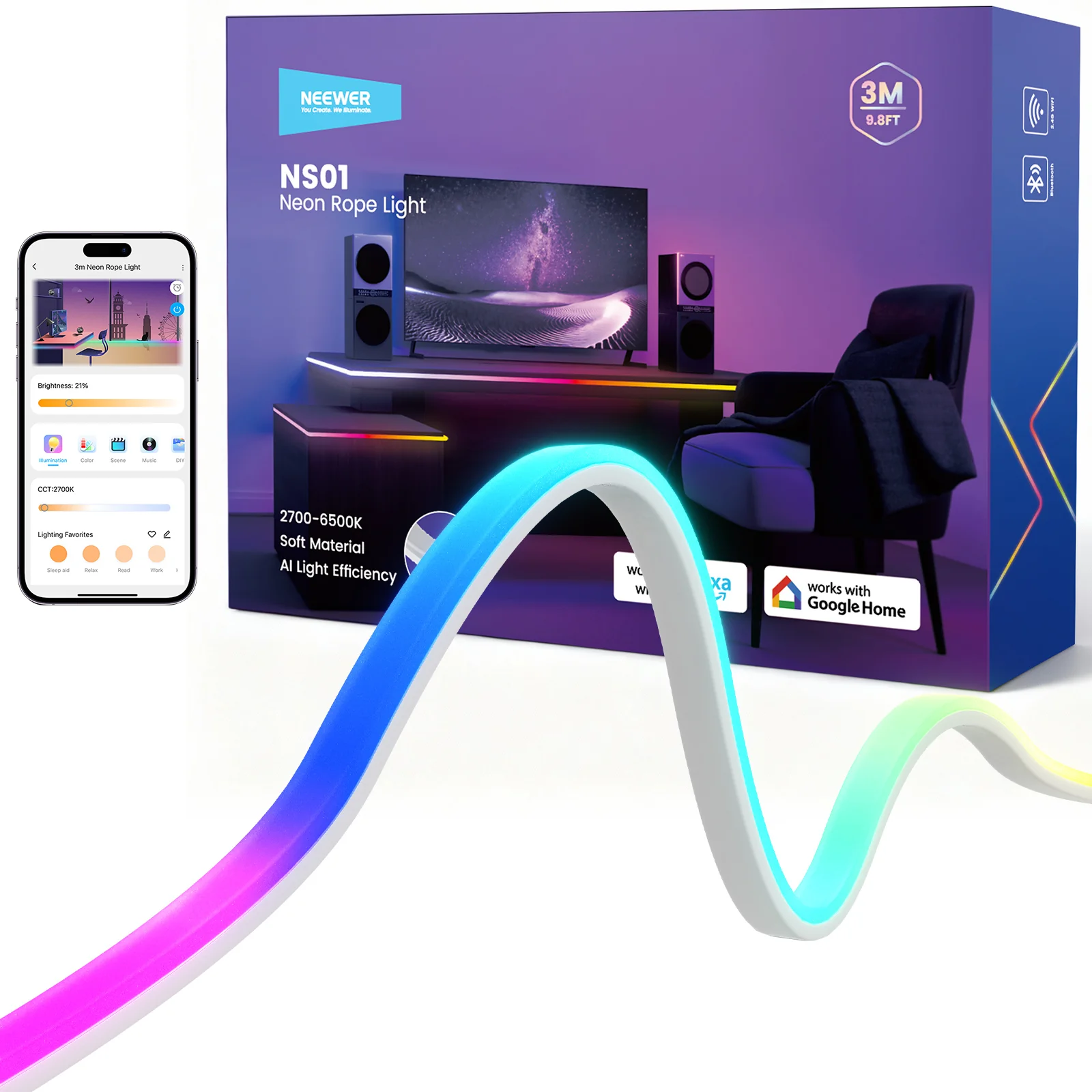 NEEWER NS01  RGB LED İşıq Zolağı (ön işıqlandırmalı)