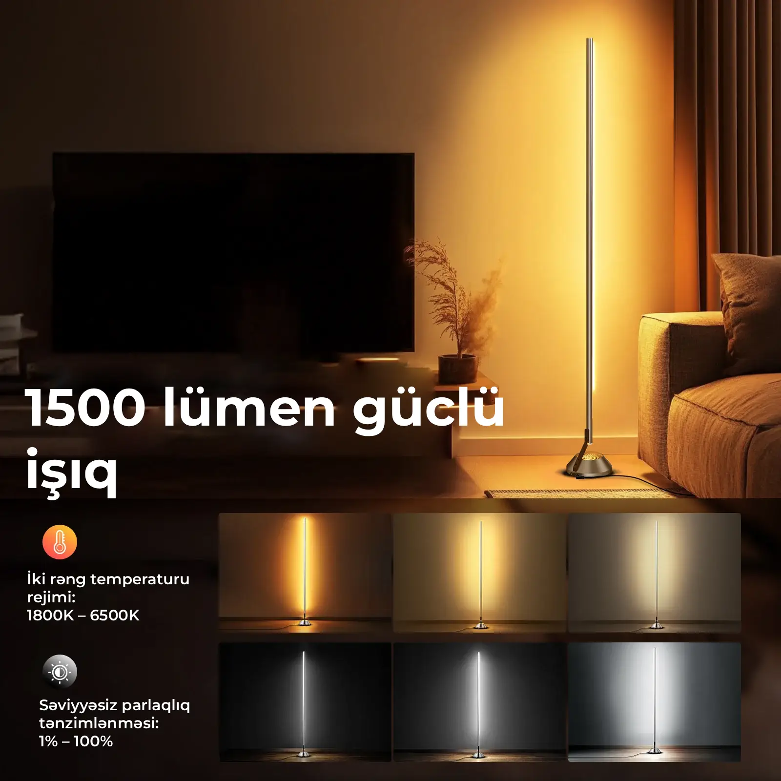 NEEWER NF01  RGBW Ağıllı Künc Döşəmə Lampası (1500 lm)