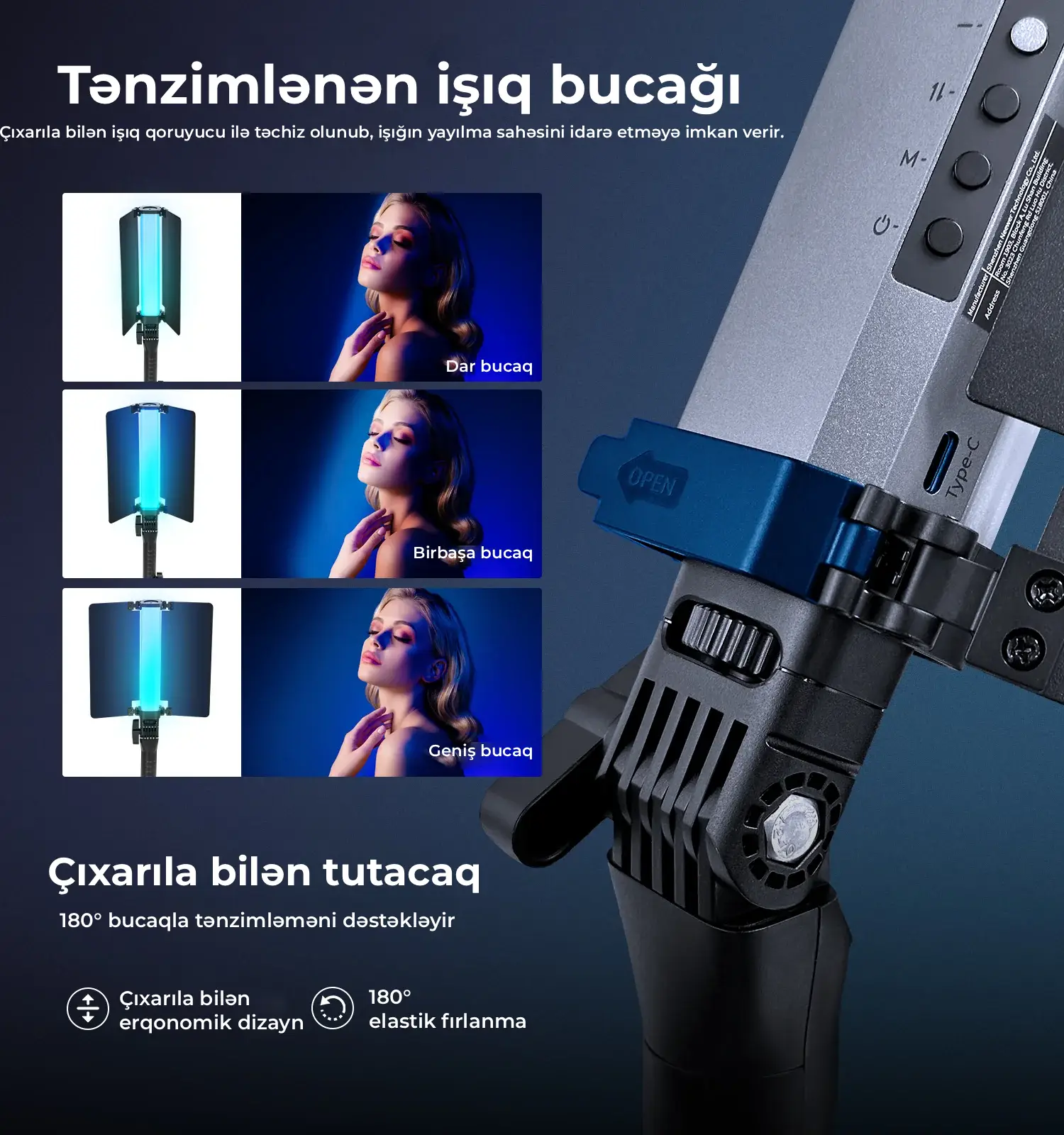 NEEWER RGB2  RGB LED Boru İşıq (barndoor ilə)