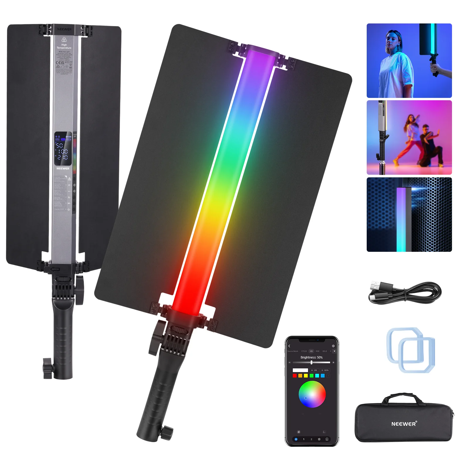 NEEWER RGB2  RGB LED Boru İşıq (barndoor ilə)