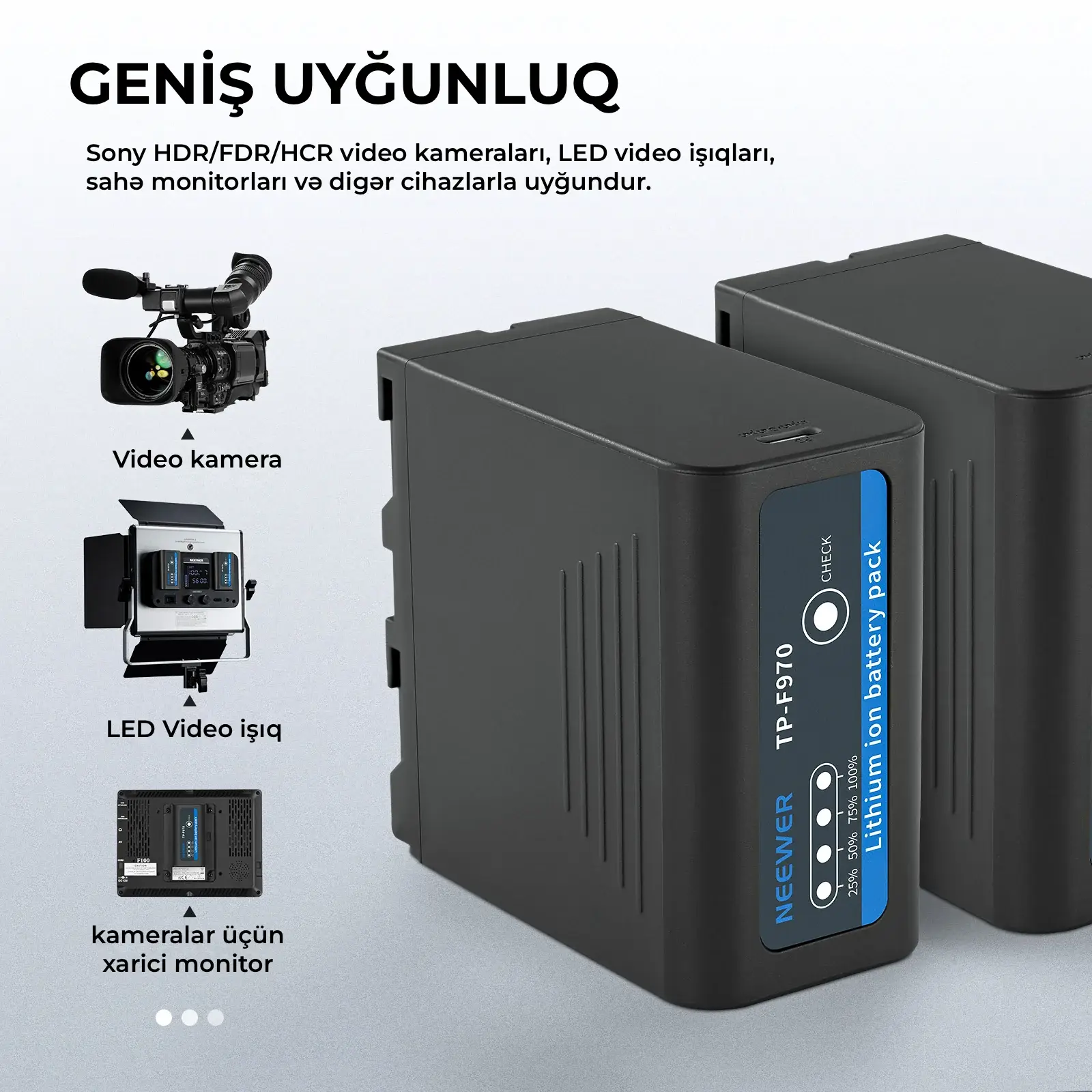 NEEWER NP-F970 2 Ədəd 7800mAh Batareya