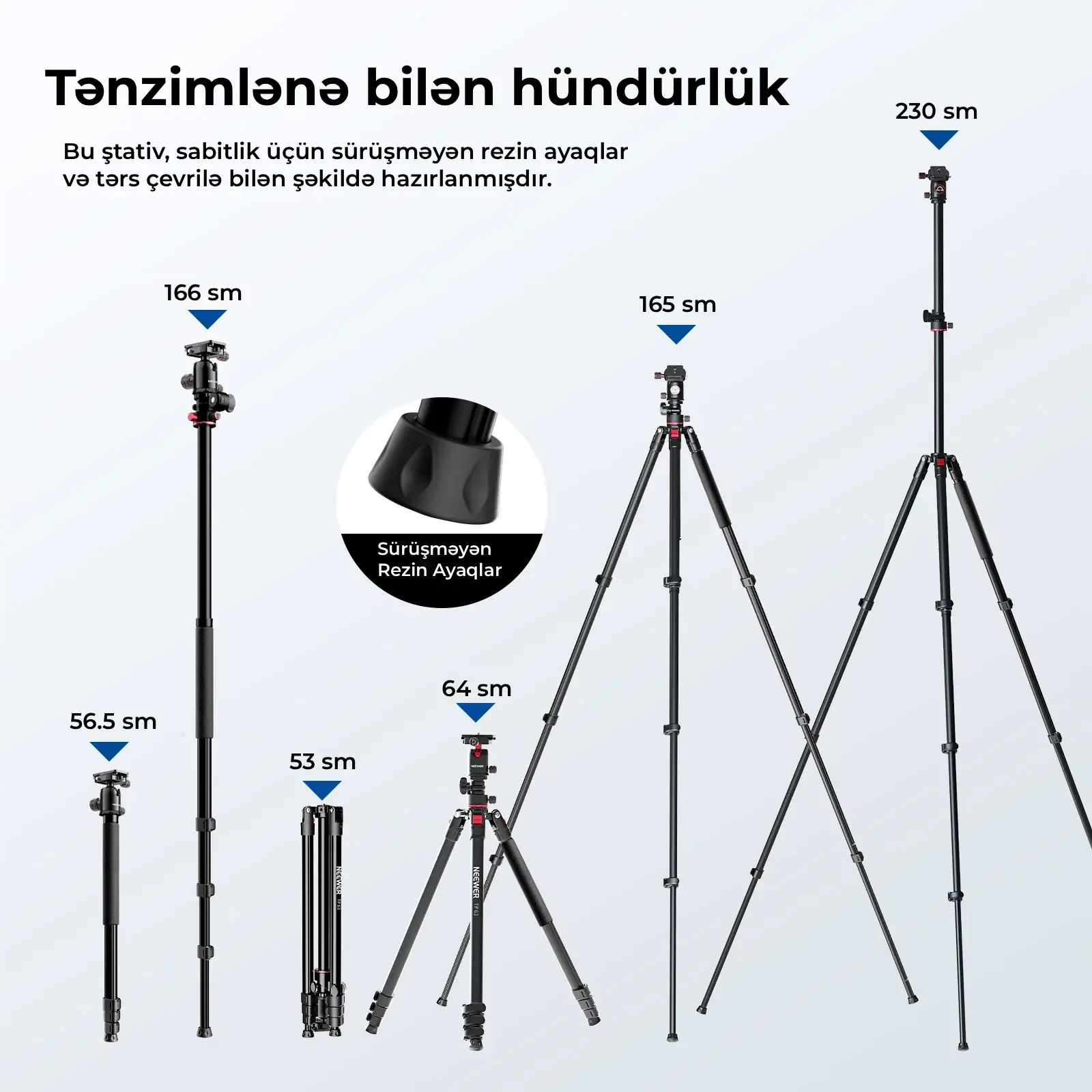 NEEWER TP63 Üfüqi Tripod Monopod