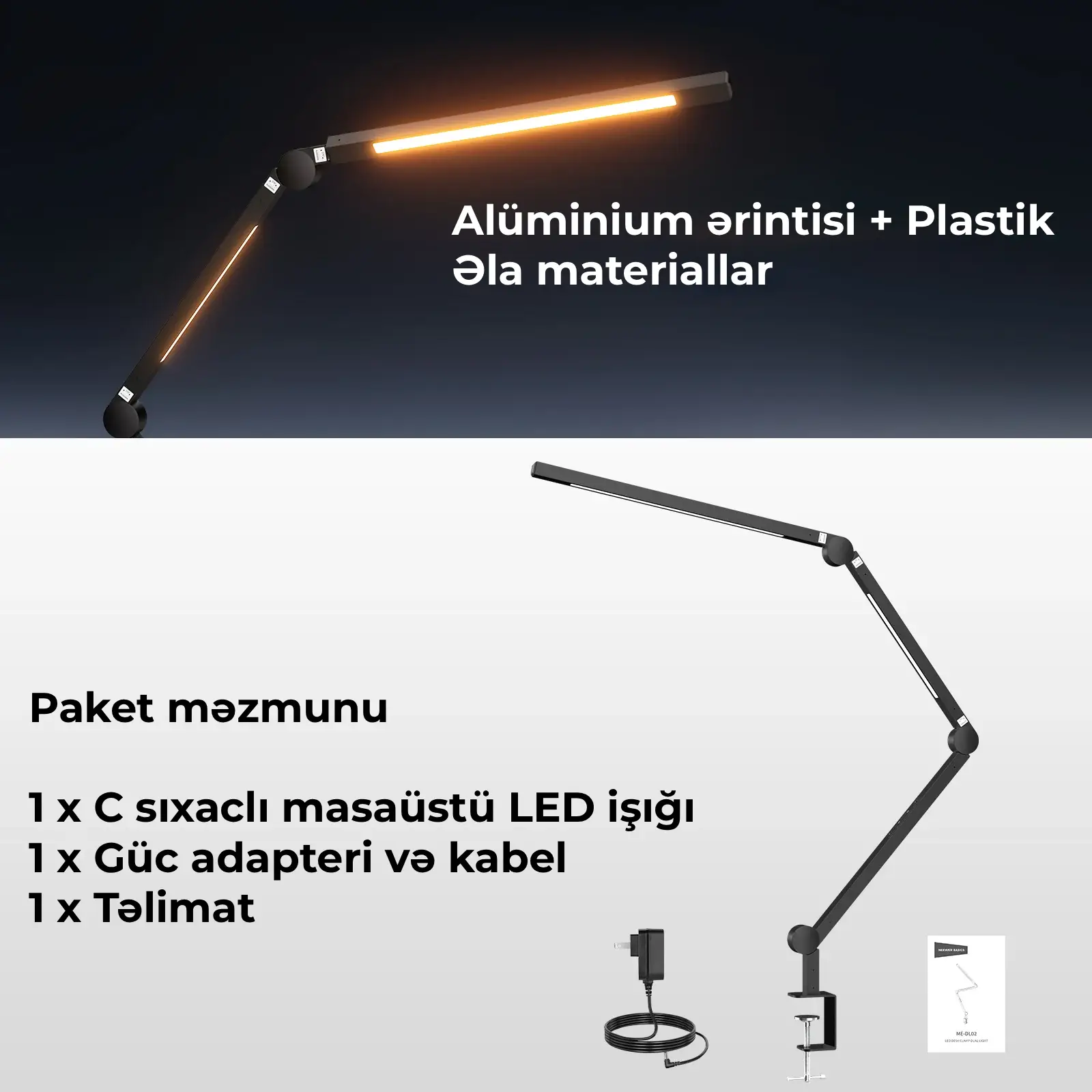 Neewer ME-DL02 12W Masa üçün Qısqaclı LED İşıq