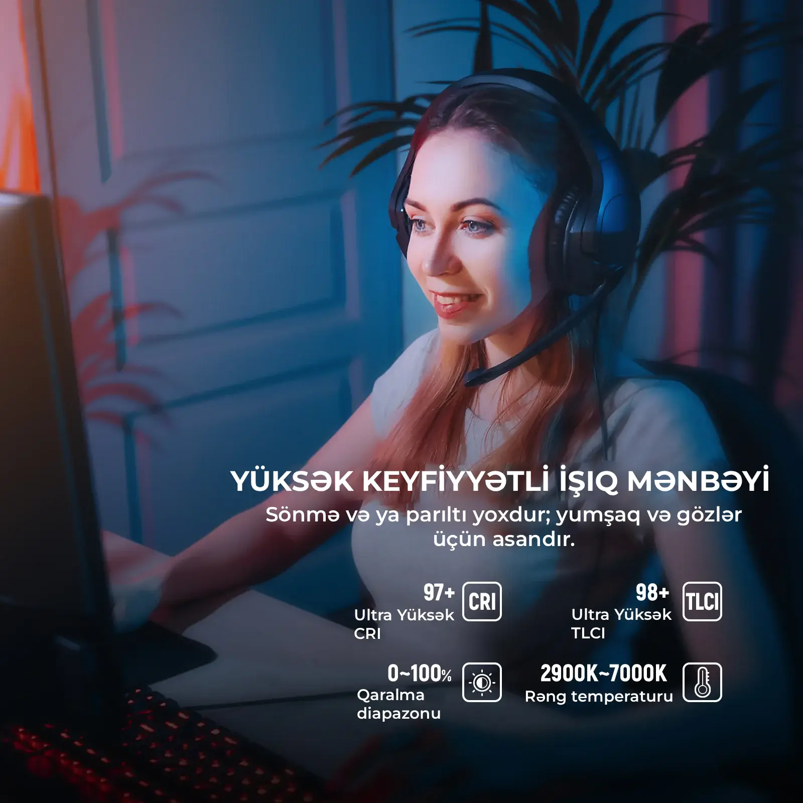 Neewer GL1 PRO 15.5" Stream üçün Key Light İşığı
