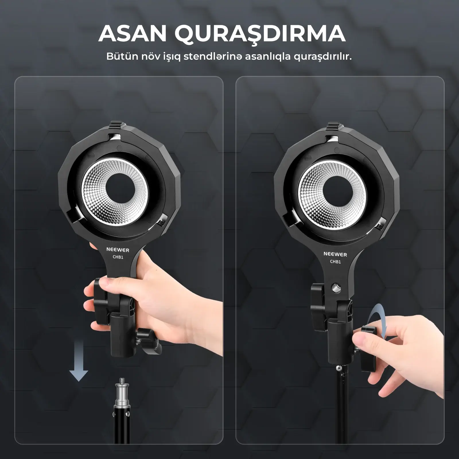 Neewer CHB1 Bowens Mount Adapteri (HS60B/HB60S üçün)