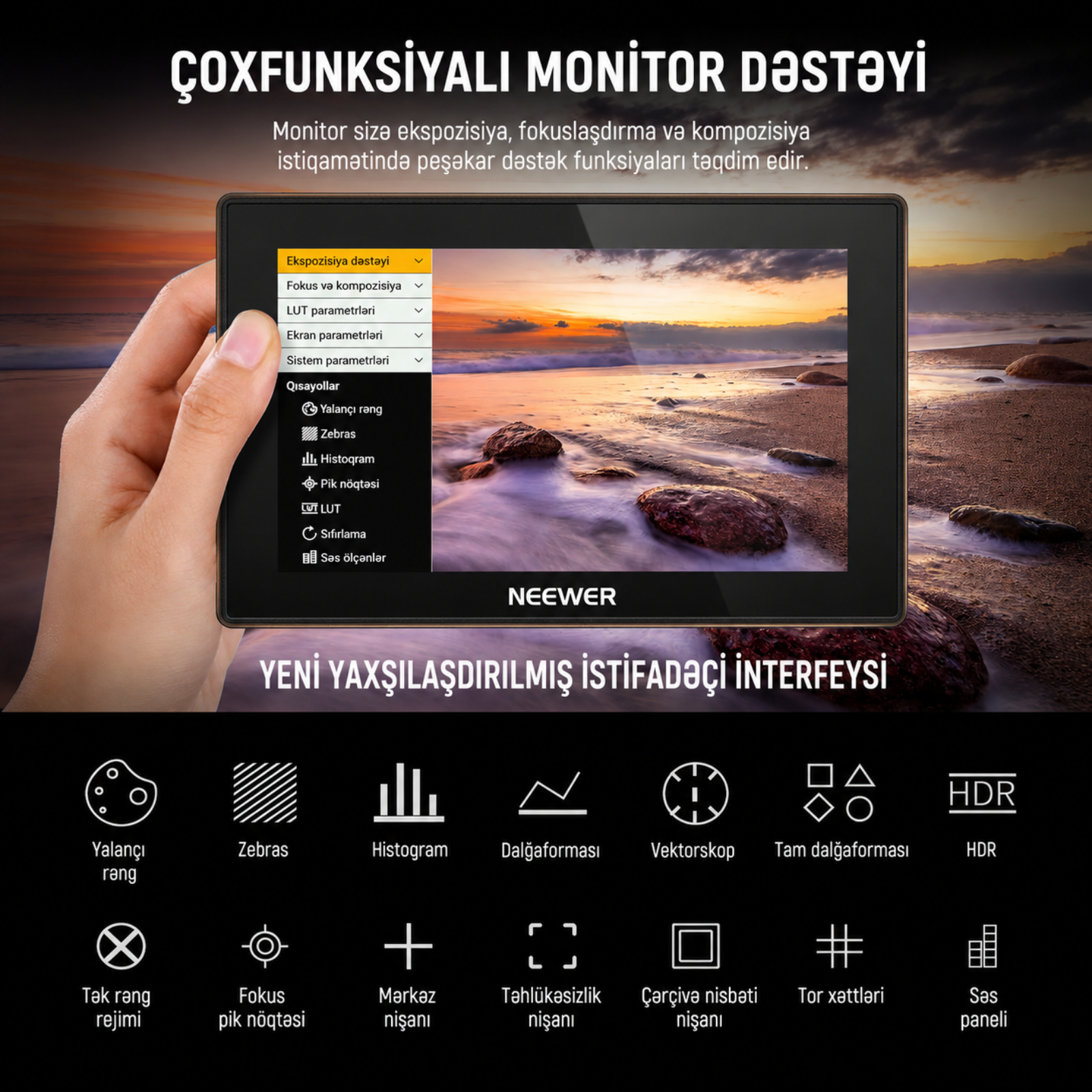NEEWER F500 PRO 5.5 Sensorlu Kamera Monitor