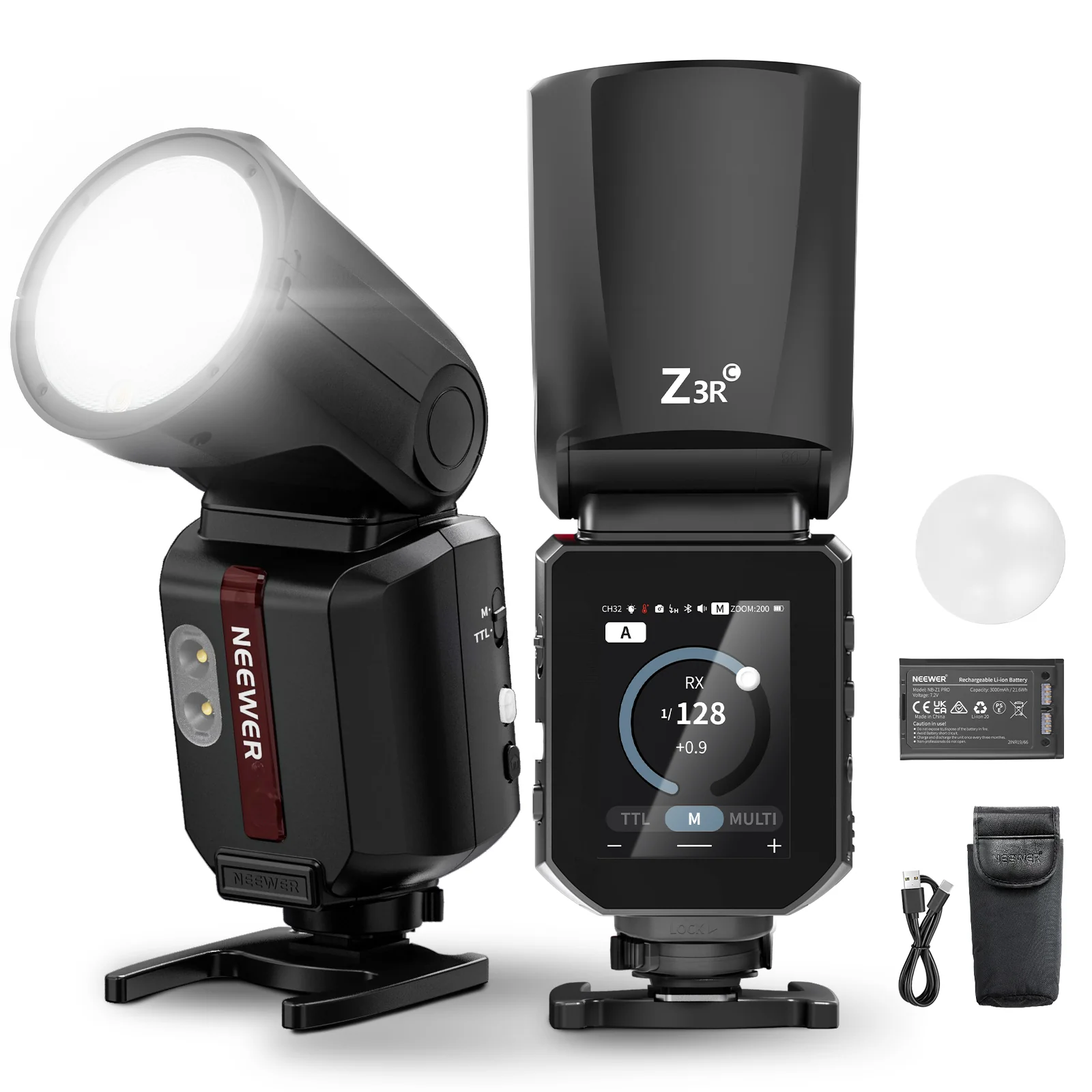 Вспышка Neewer Z3R 100 Вт·с 2,4 ГГц TTL с круглой головкой для Canon