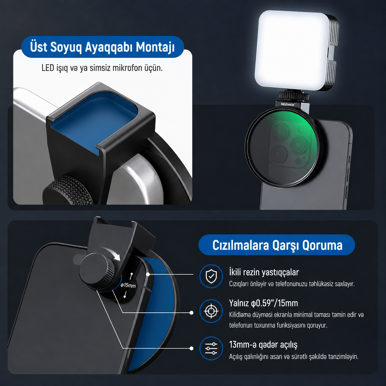 Neewer FL-41 67mm Mobil Telefon üçün CPL Filteri