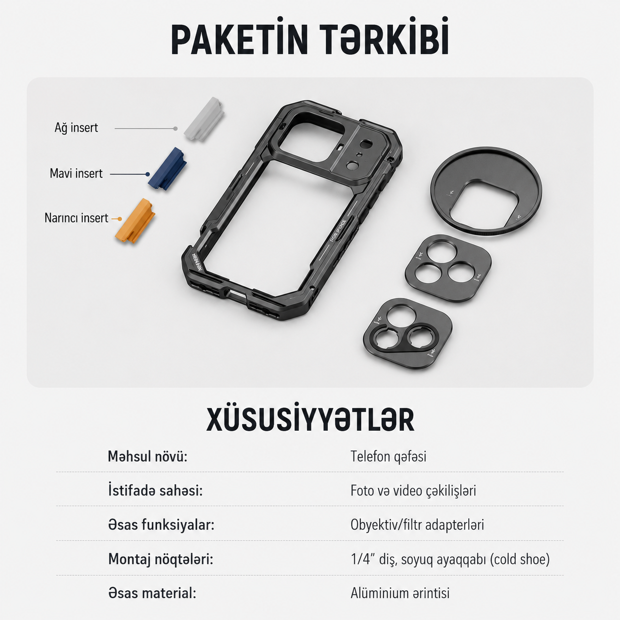 Neewer PA143 iPhone 17 Pro üçün Telefon Qəfəsi