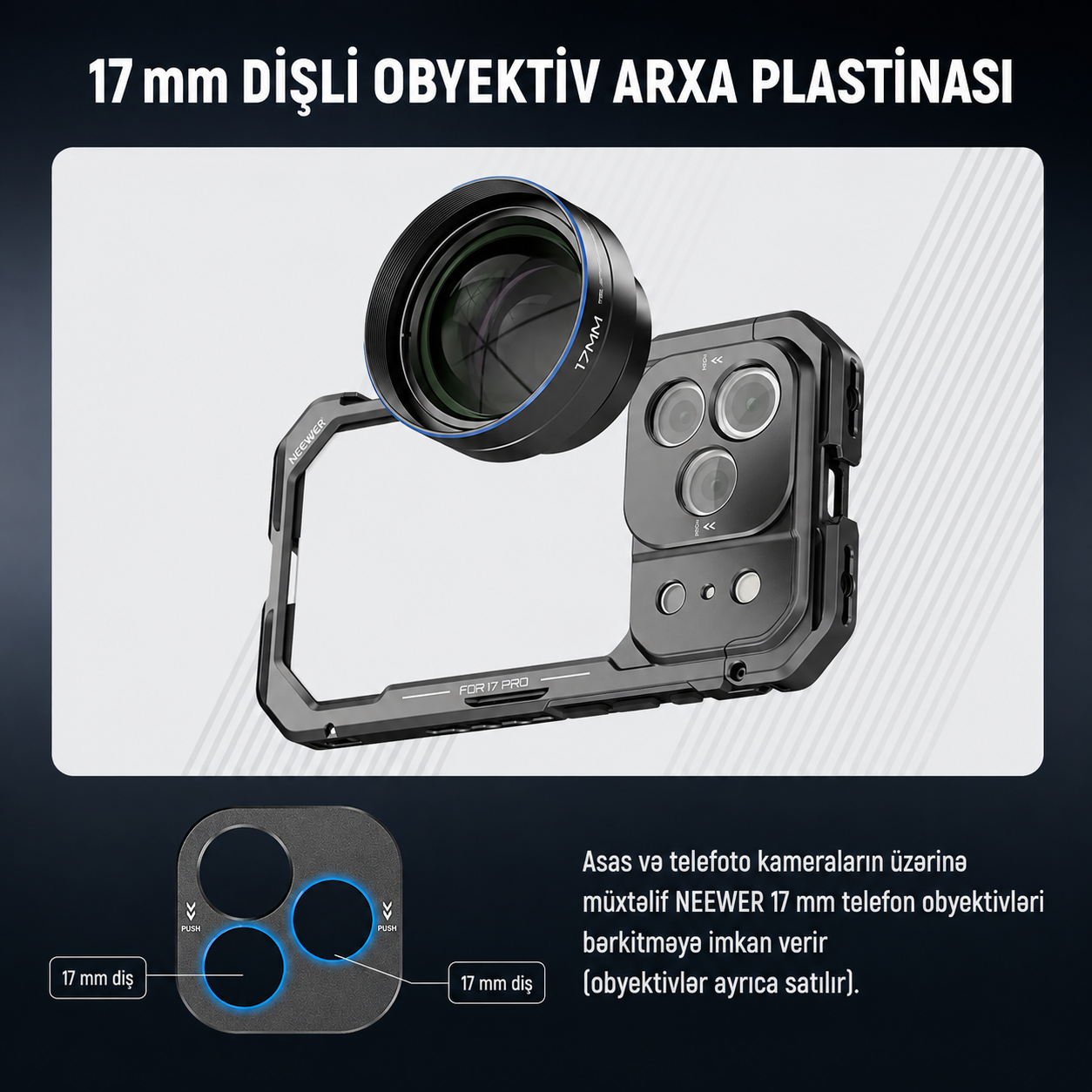 Neewer PA143 iPhone 17 Pro üçün Telefon Qəfəsi