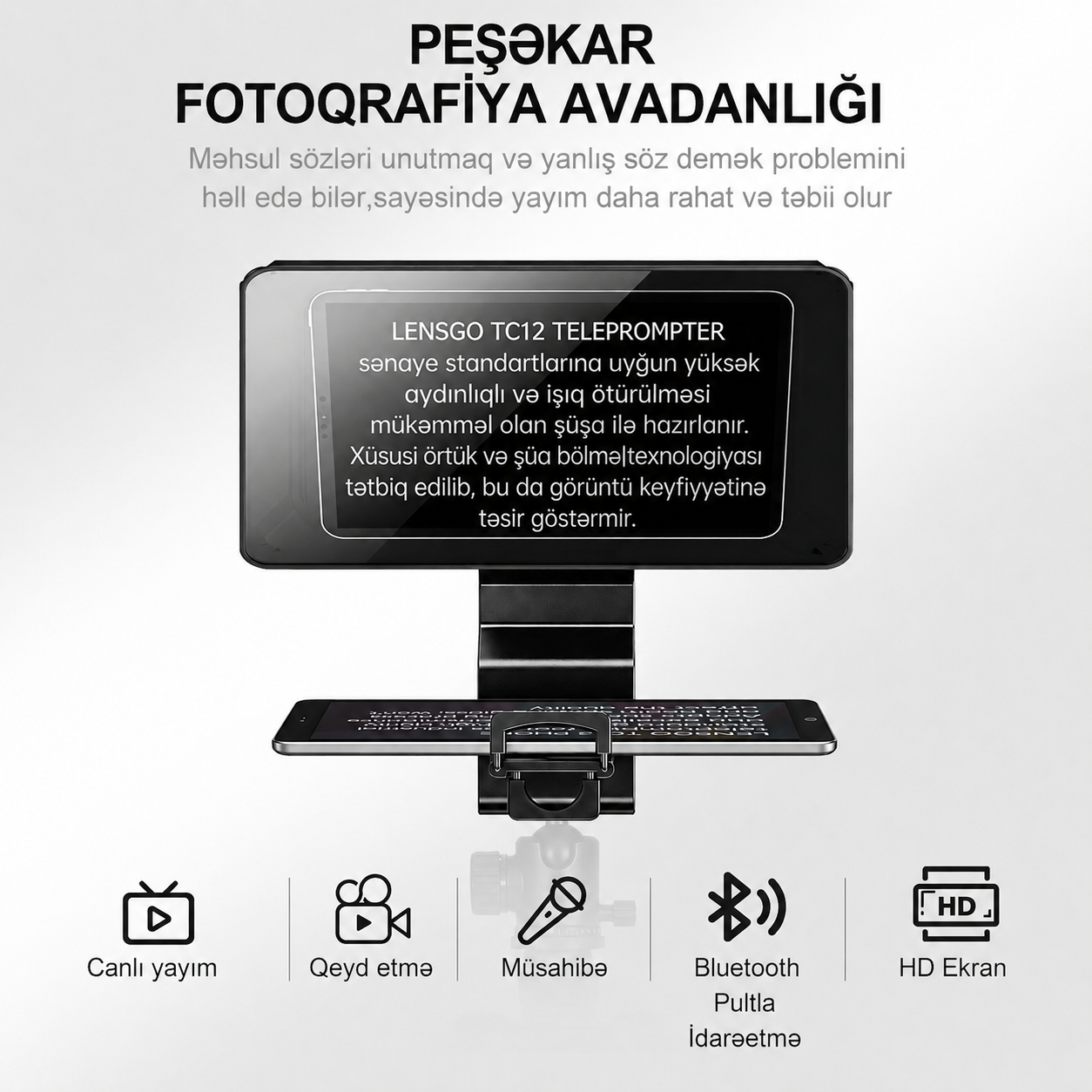 Lensgo TC12P Telefon Teleprompter