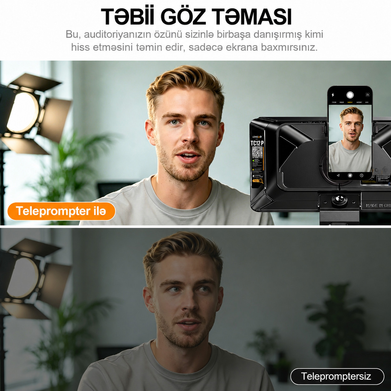 Lensgo TC12P Telefon Teleprompter