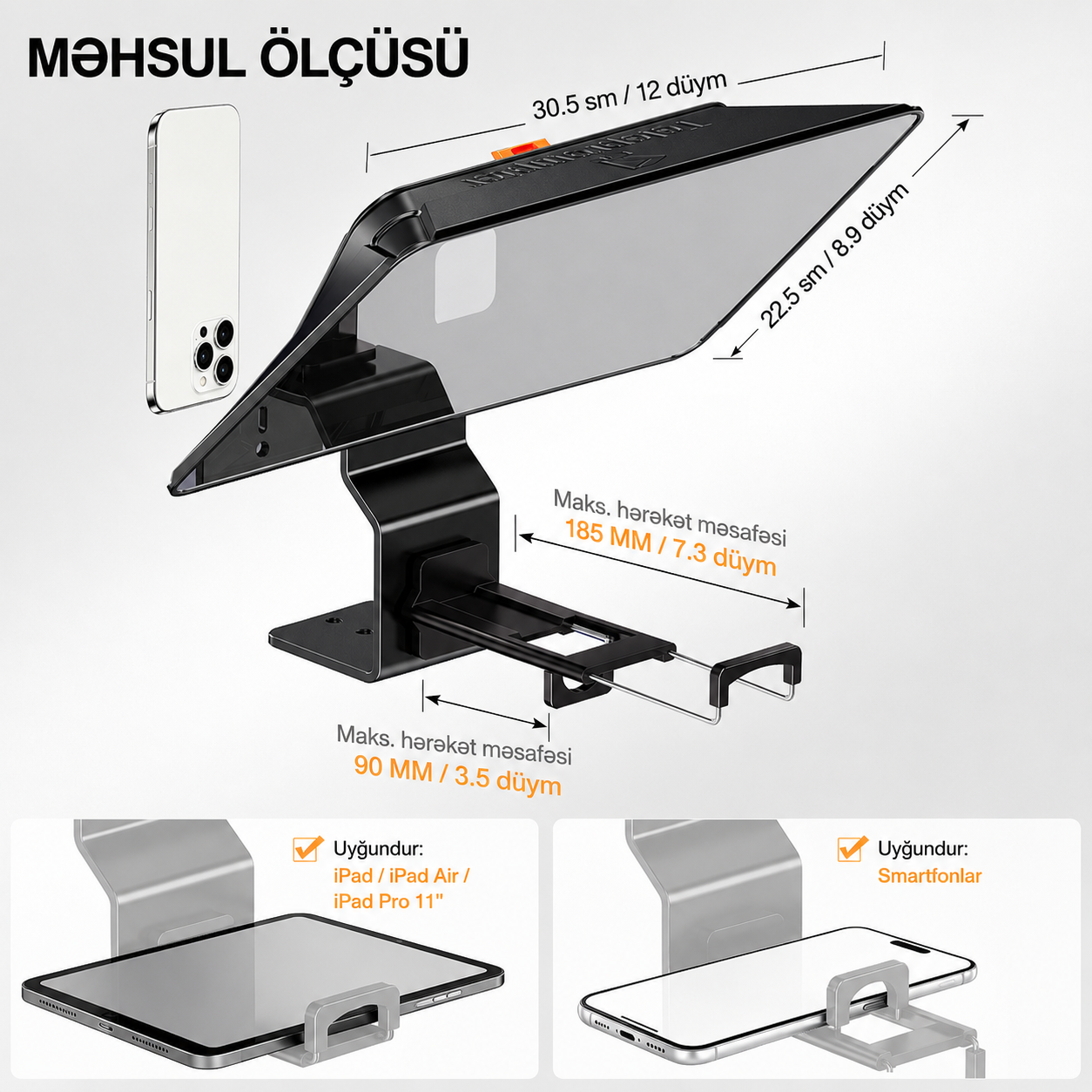 Lensgo TC12P Telefon Teleprompter